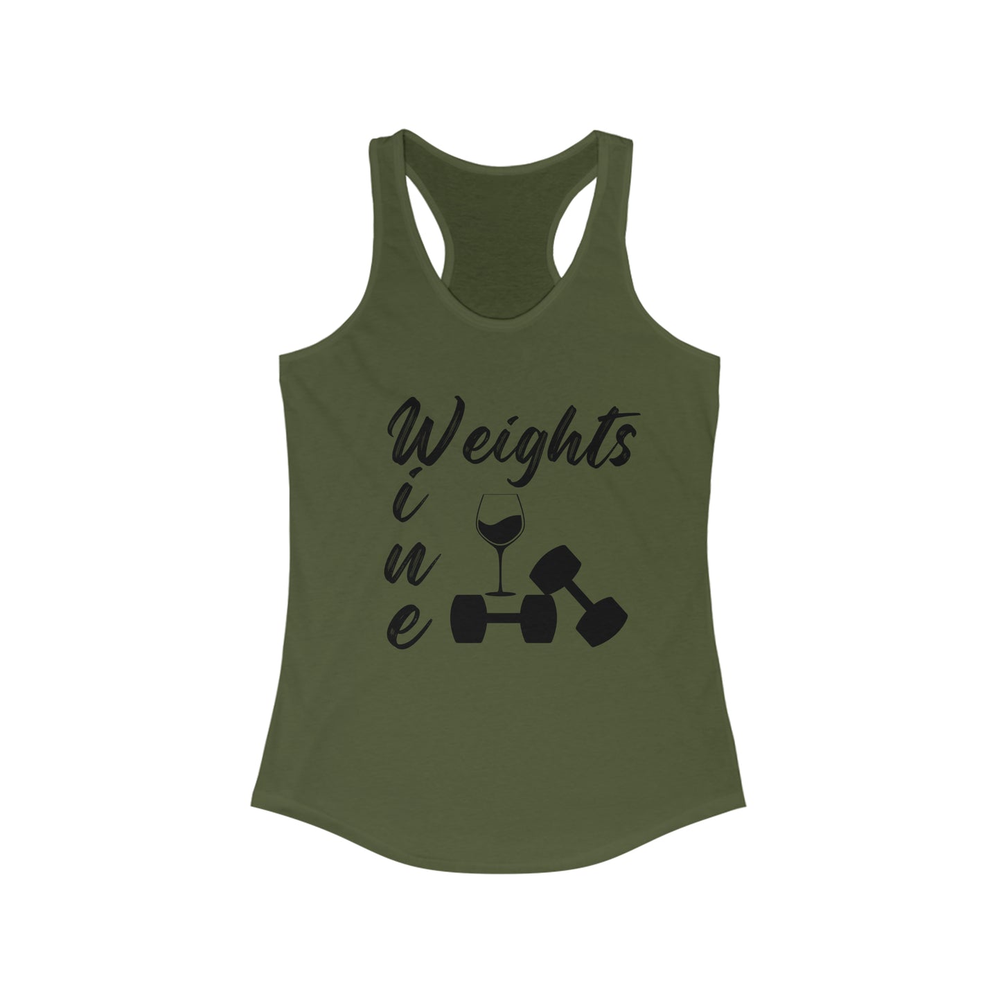 Weights and Wine Racerback Tank Top